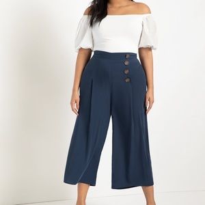 Eloquii Button Detail Cropped Pant